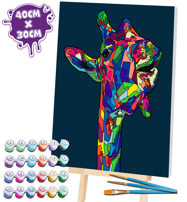 Giraffe paint by number, Giraffe painting, Giraffe painting for kids, Giraffe painting easy, Giraffe painting by numbers uk, washable acrylic paints, Giraffe gifts for girls, paint by number on canvas, paint by numbers ready for wall mounting, paint by numbers for kids, paint by numbers for beginners, paint by numbers for children, paint by numbers with frame, framed paint by numbers, giraffe gifts for girls, gifts for giraffe lovers, giraffe gifts for women, giraffe gifts for kid, arts and crafts for adult