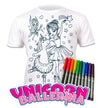 kids, children, chlidrens, colour in t-shirt, eatsleepdoodle, eat sleep doodle, grafix,  splat planet, color in t-shirt, color in t shirt, Unicorn, Unique unicorn, Unicorn t shirt, rainbow, rainbow colouring, Unicorn colouring, Unicorn coloring, personalise, Magic, kids gift, unique present, magic t-shirt, magic t-shirt