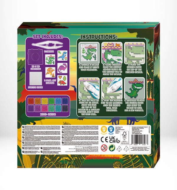 Dinosaur fuse beads, Dinosaur melty beads, Dinosaur fuse bead kits, Dinosaur fuse bead kit, Melty beads T-Rex, DIY Christmas crafts, Colorful Dinosaur beads, Dinosaur craft supplies, Kids melting bead art, Creative bead kit for kids, Non-toxic fuse beads, Dinosaur gift for children, Gifts for Dinosaur lovers, Pegboard Dinosaur designs, Dinosaur gift for Dinosaur lovers, Dinosaur arts and crafts, fuse bead pegboards,