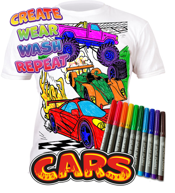 kids, children, chlidrens, colour in t-shirt, eatsleepdoodle, eat sleep doodle, grafix,  splat planet, color in t-shirt, color in t shirt, placemat, place mat, keep kids busy, cars placemat, Ferrari kids, Porsche, kids Range Rover, colour in car, t shirt, rainbow, rainbow colouring, Unicorn colouring, Unicorn coloring, personalise, Magic, kids gift, unique present, magic t-shirt, magic placemat, splat mat, splat planet,