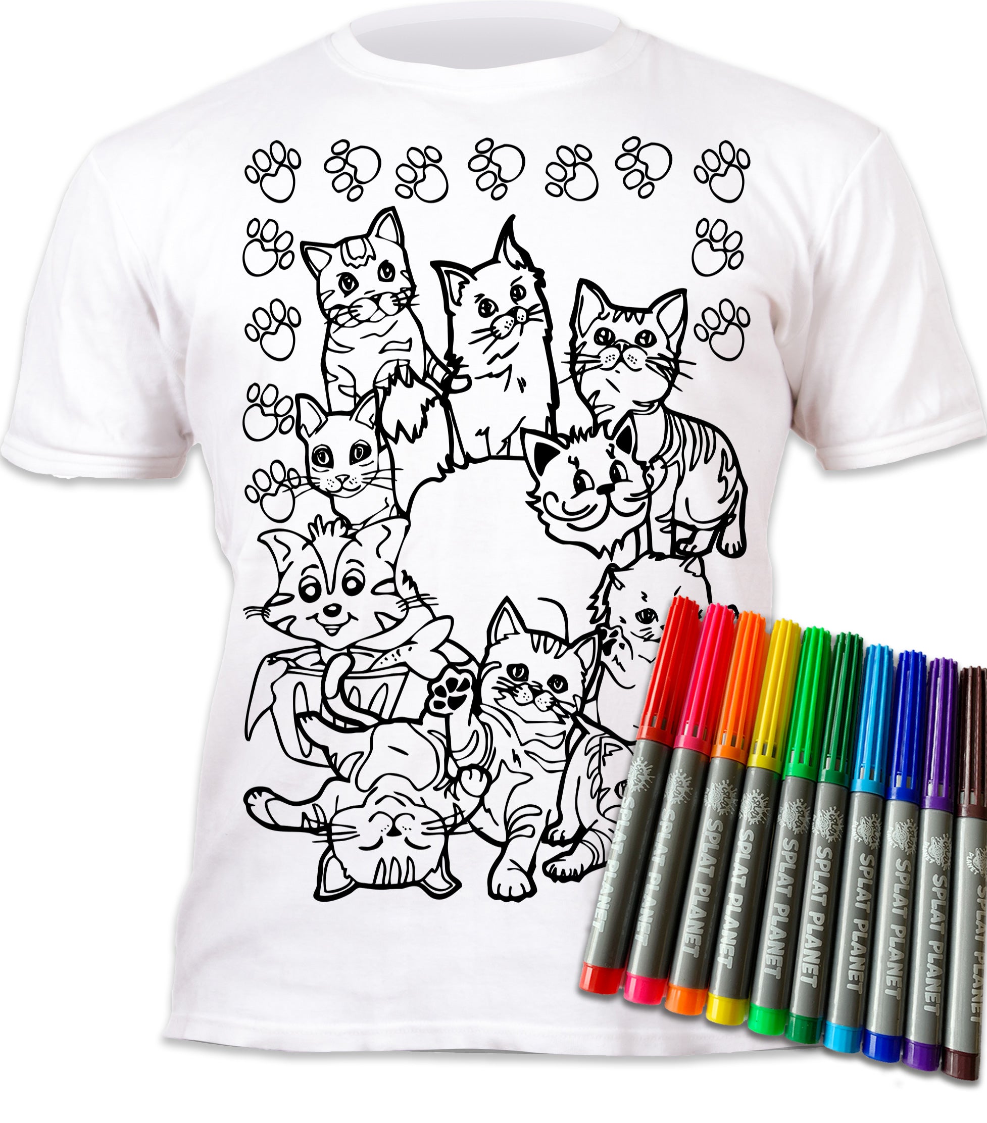 kids, children, eatsleepdoodle, eat sleep doodle, grafix, chlidrens, colour in t-shirt, colour in tshirt, colour in t shirt, color in t-shirt, color in t shirt,  colour in wash out colour in again, magic colouring, fabric pens, splat planet, colouring, colour in, washable pens, magic, toddlers, Kids, magic,  colouring, fabric pens, boys, girls, toddlers, gift, christmas present, unique easter present, easter present, easter gift, kids gift, cats, cats colouring, cats coloring, meow,