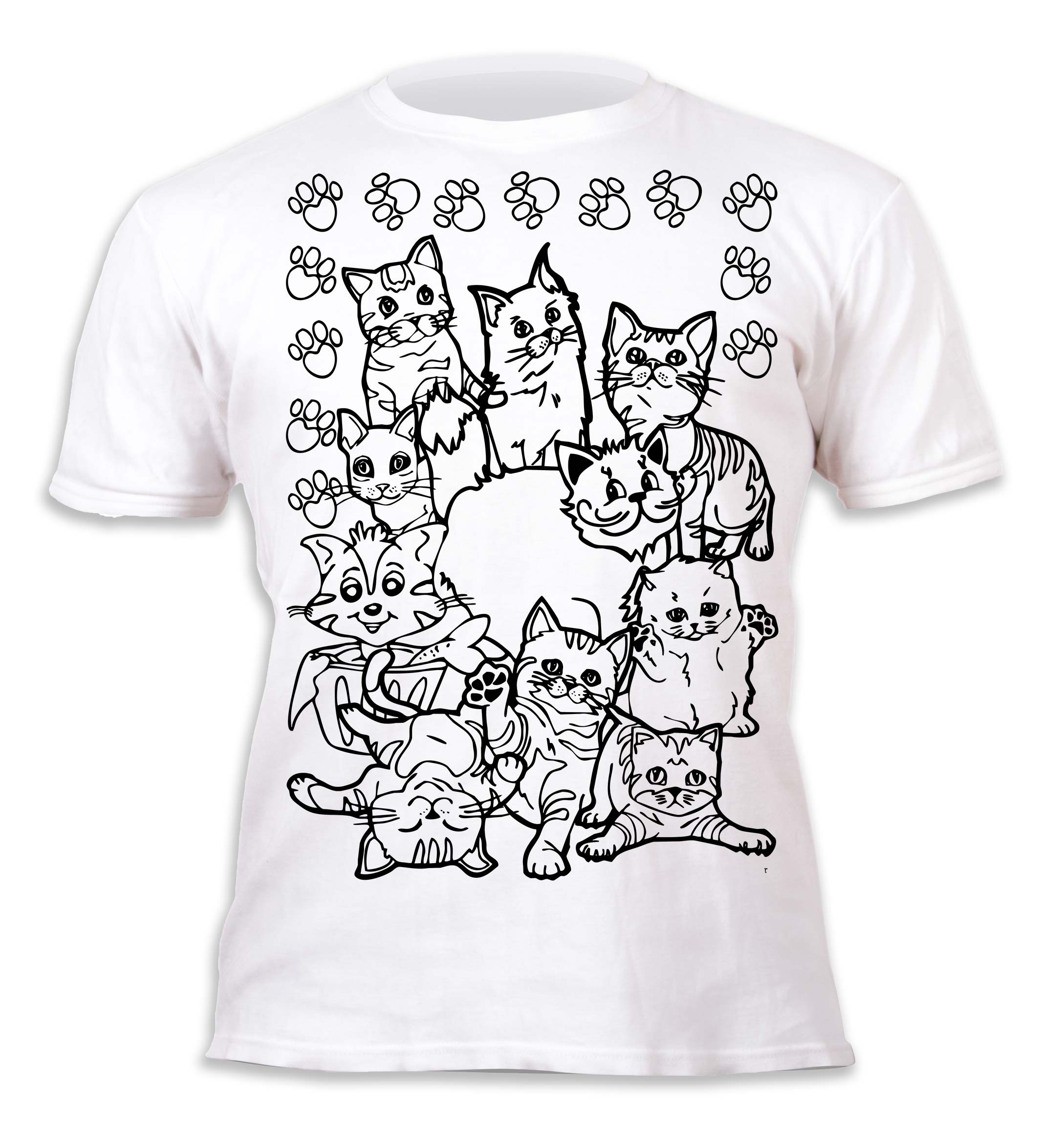 kids, children, chlidrens, colour in t-shirt, art2colour, art 2 colour, splat planet, Butterflies, colouring, colour in, personalise, Magic, Cats, Cat