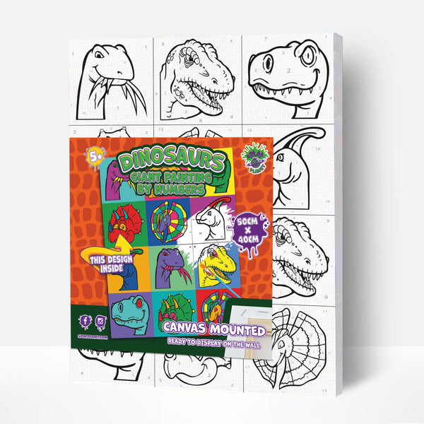 Dinosaur paint by number, Dinosaur painting, Dinosaur painting for kids, Dinosaur painting easy, Dinosaur painting by numbers uk, Dinosaur painting set, washable acrylic paints, Dinosaur gifts for boys, paint by number on canvas, paint by numbers ready for wall mounting, paint by numbers for kids, paint by numbers for beginners, paint by numbers for children, paint by numbers with frame, framed paint by numbers