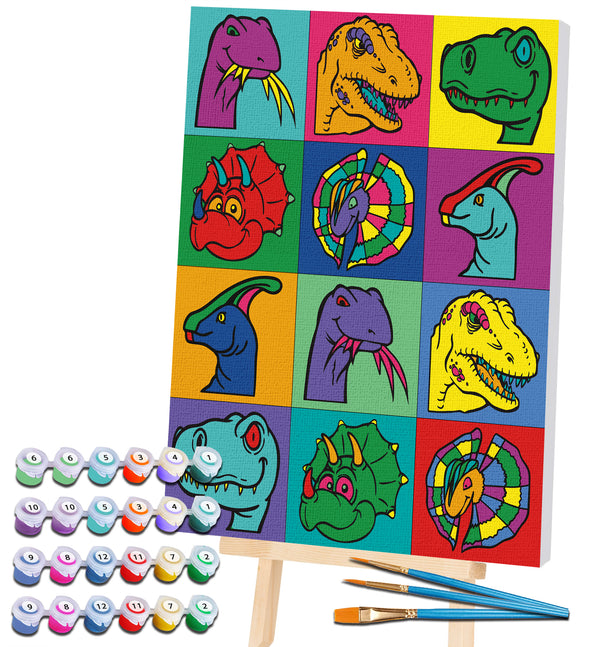 Dinosaur paint by number, Dinosaur painting, Dinosaur painting for kids, Dinosaur painting easy, Dinosaur painting by numbers uk, Dinosaur painting set, washable acrylic paints, Dinosaur gifts for boys, paint by number on canvas, paint by numbers ready for wall mounting, paint by numbers for kids, paint by numbers for beginners, paint by numbers for children, paint by numbers with frame, framed paint by numbers