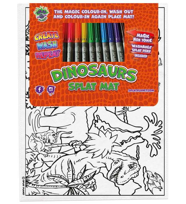 kids, children, chlidrens, eatsleepdoodle, eat sleep doodle, grafix, colour in t-shirt, colour in tshirt, color in t-shirt, color in placemat, place mat, splat mat, Dinosaurs, Dino, Dinosaur, Dinosaur colouring, Trex, Tyrannosaurus, Triceratops, Velociraptor, Stegosaurus, colour in, wash out, colour in again, magic colouring, fabric pens, splat planet, colouring, colour in, washable pens, magic, toddlers, Kids, magic,  colouring, fabric pens, boys, girls, gift, christmas present,