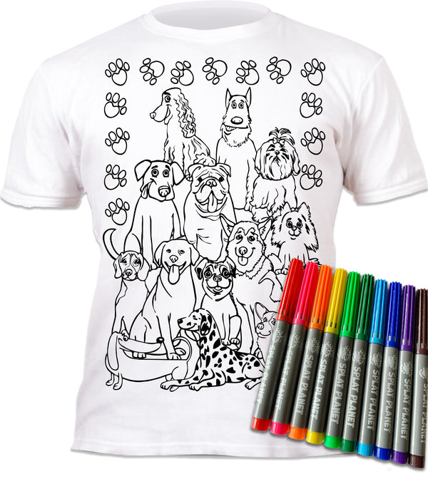 kids, children, chlidrens, eatsleepdoodle, eat sleep doodle, grafix, colour in t-shirt, colour in tshirt, colour in t shirt, color in t-shirt, color in t shirt, Puppy colouring, Crufts, Dogs, Labrador, golden retriever, Dogs colouring, colour in, wash out, colour in again, magic colouring, fabric pens, splat planet, colouring, colour in, washable pens, magic, toddlers, Kids, magic,  colouring, fabric pens, gift, christmas present, unique easter present, easter present, easter gift, kids gift,