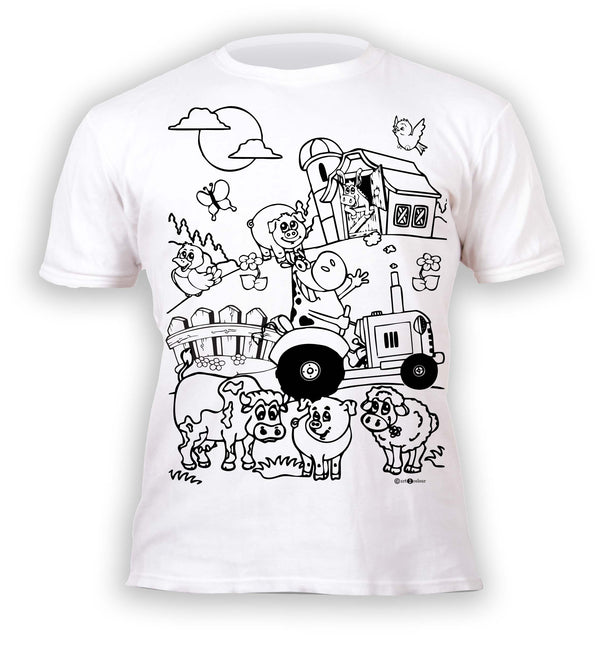 kids, children, chlidrens, colour in t-shirt, art2colour, art 2 colour, splat planet, Butterflies, colouring, colour in, personalise, Magic, Farm