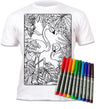kids, children, chlidrens, eatsleepdoodle, eat sleep doodle, grafix, colour in t-shirt, Flamingo, Flamingo Summer, Flamingo colouring, Summer, Colouring, coloring, art2colour, art 2 colour, splat planet, Flamingo, Animal, Zoo, colouring, colour in, personalise, Magic, Goonies, kids gift, unique present, magic t-shirt, magic t-shirt