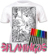 kids, children, chlidrens, eatsleepdoodle, eat sleep doodle, grafix, colour in t-shirt, Flamingo, Flamingo Summer, Flamingo colouring, Summer, Colouring, coloring, art2colour, art 2 colour, splat planet, Flamingo, Animal, Zoo, colouring, colour in, personalise, Magic, Goonies, kids gift, unique present, magic t-shirt, magic t-shirt
