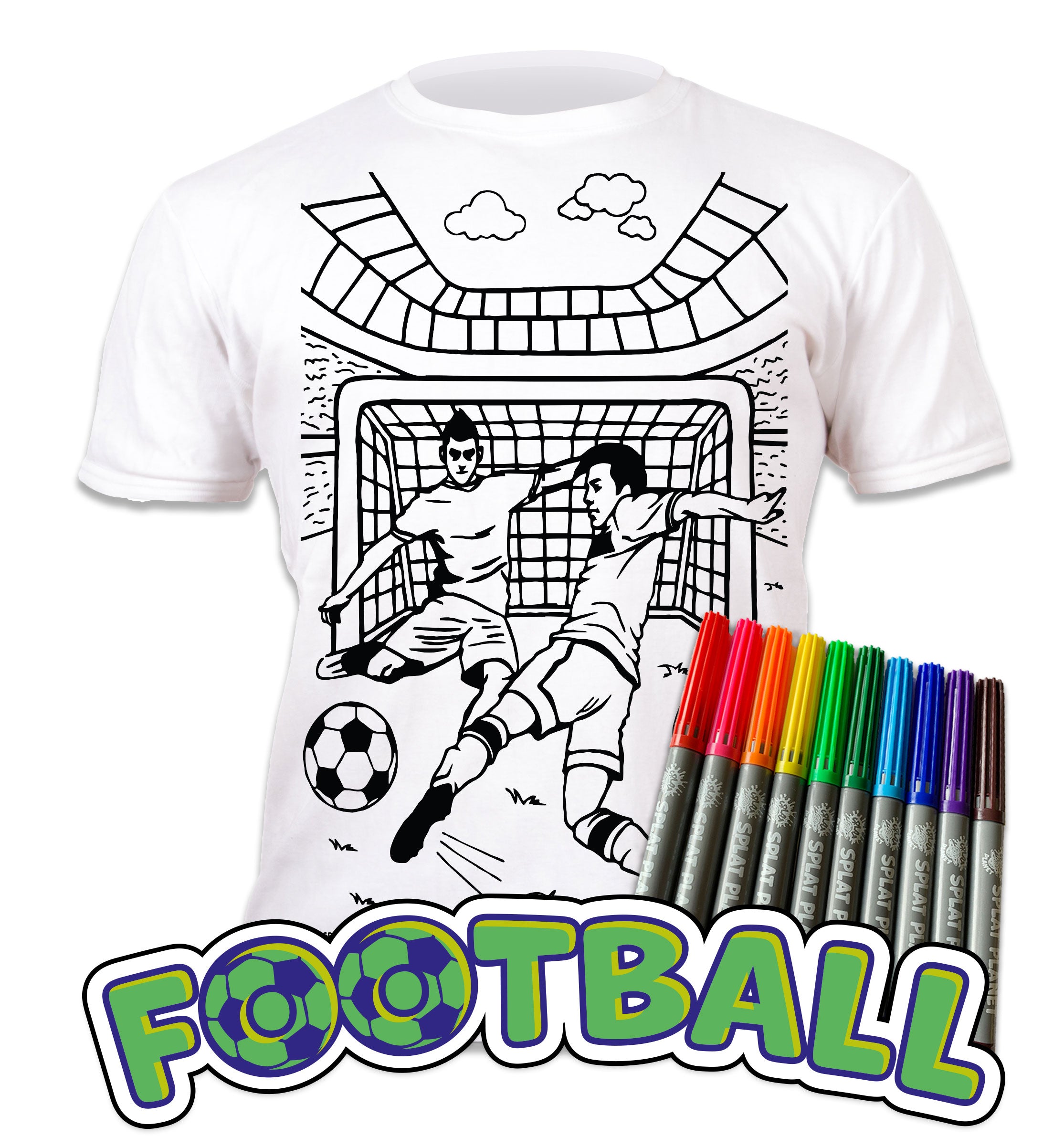 kids, children, eatsleepdoodle, eat sleep doodle, grafix, chlidrens, colour in t-shirt, art2colour, art 2 colour, splat planet, colouring, colour in, washable pens, magic, toddlers, Kids, magic, footy colouring, Football colouring, Football, arsenal colouring, arsenal, Tottenham, West Ham, Liverpool, man united, Manchester United, swindon, Watford, Chelsea, Manchester City, Man City, Leeds, team, player, goal, score, fabric pens, boys, girls, toddlers, gift, christmas present,