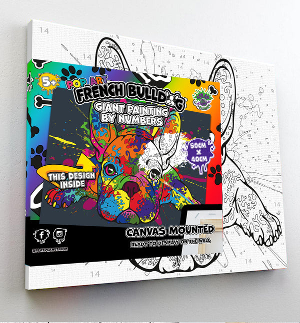 French Bulldog paint by number, French Bulldog painting, Dog painting for kids, Dog painting easy, French Bulldog painting set, washable acrylic paints,  gifts for girls, paint by number on canvas, paint by numbers ready for wall mounting, paint by numbers for kids, paint by numbers for beginners, paint by numbers for children, paint by numbers with frame, framed paint by numbers, French bulldog gifts,  French bulldog toys, French Bulldog Art, arts and crafts for adults, fluorescent paints, UV Neon Paints