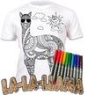 kids, children, chlidrens, colour in t-shirt, eatsleepdoodle, eat sleep doodle, grafix, splat planet, color in t-shirt, color in t shirt, Flamingo, Animal, Llama, Koala, Aussie, Australia, No drama llama, Zoo, colouring, colour in, personalise, Magic, kids gift, unique present, magic t-shirt, magic t-shirt