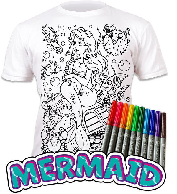 kids, children, childrens, colour in t-shirt, eatsleepdoodle, eat sleep doodle, grafix, splat planet, colouring, colour in, washable pens, magic, toddlers, Kids, magic, footy colouring, Arial colouring, the little mermaid, disney, Disney colouring, mermaid colouring, comic, movie, warner movie, cartoon, Sebastian little mermaid, fish, sea, tshirt, finding nemo colouring, finding dory colouring, finding dory, clown fish, seaweed, fabric pens, boys, girls, toddlers, gift, christmas present,