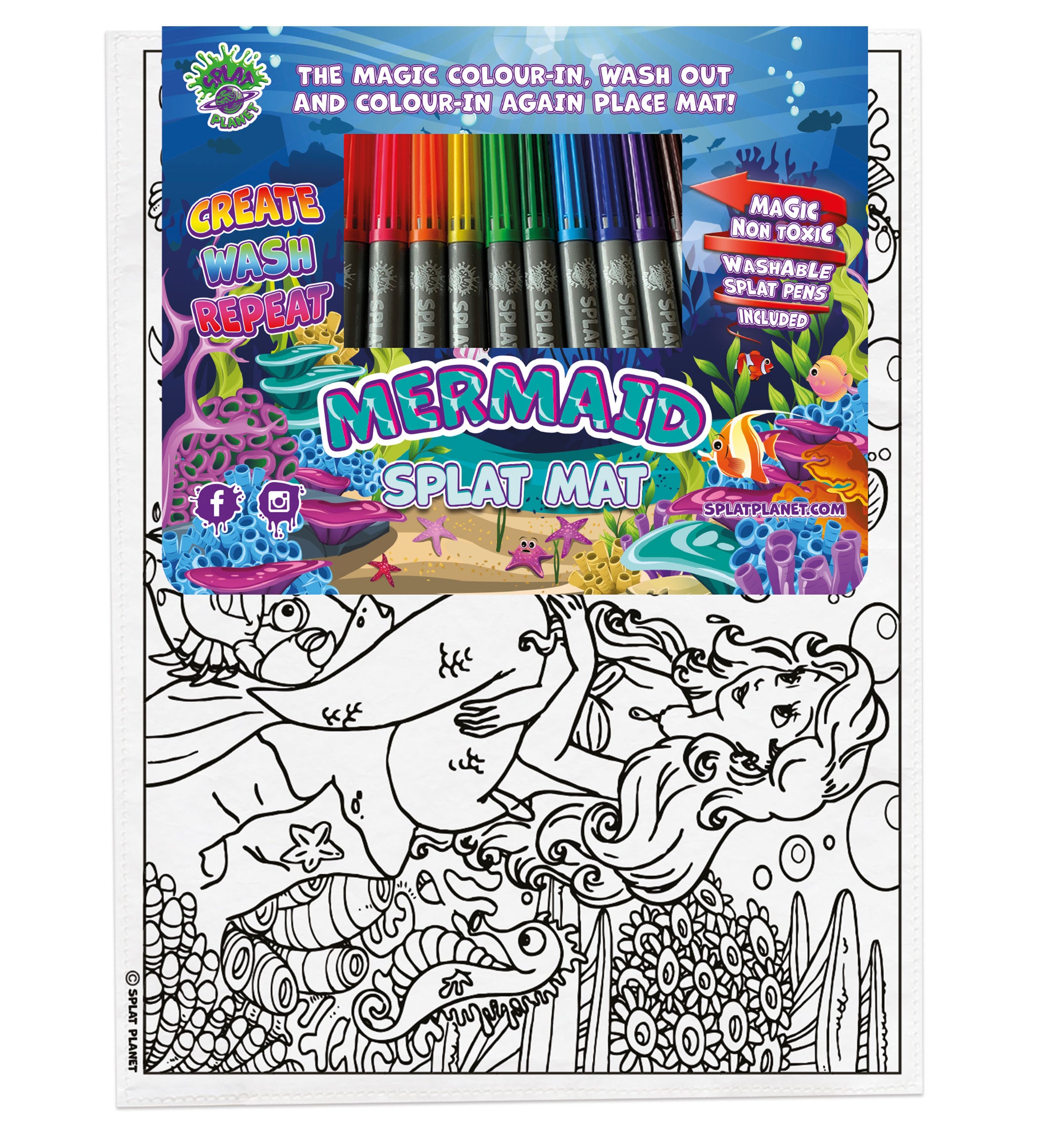 kids, children, chlidrens, colour in t-shirt, eatsleepdoodle, eat sleep doodle, grafix,  splat planet, color in t-shirt, color in t shirt, placemat, place mat, keep kids busy, unicorn placemat, Unicorn, Memaid, the little mermaid, Disney, Unicorn t shirt, rainbow, rainbow colouring, Unicorn colouring, Unicorn coloring, personalise, Magic, kids gift, unique present, magic t-shirt, magic placemat, splat mat, splat planet,