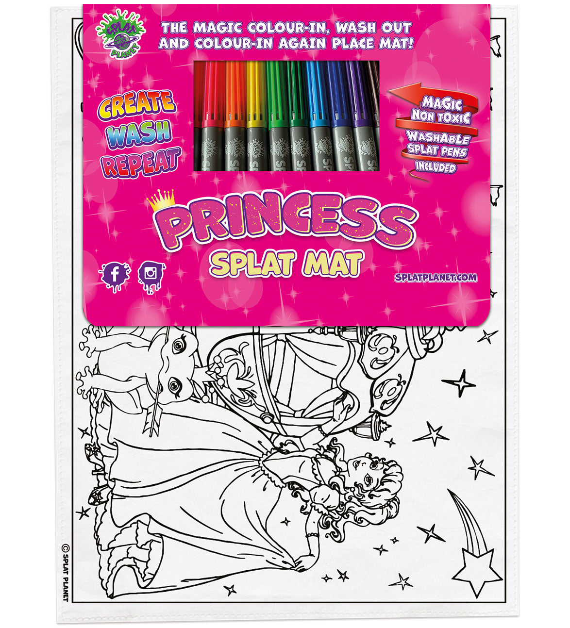 kids, children, chlidrens, colour in t-shirt, eatsleepdoodle, eat sleep doodle, grafix,  splat planet, color in t-shirt, color in t shirt, placemat, place mat, keep kids busy, Princess placemat, Cinderalla, Memaid, the little mermaid, Disney, Unicorn t shirt, rainbow, rainbow colouring, Unicorn colouring, Unicorn coloring, personalise, Magic, kids gift, unique present, magic t-shirt, magic placemat, splat mat, splat planet,