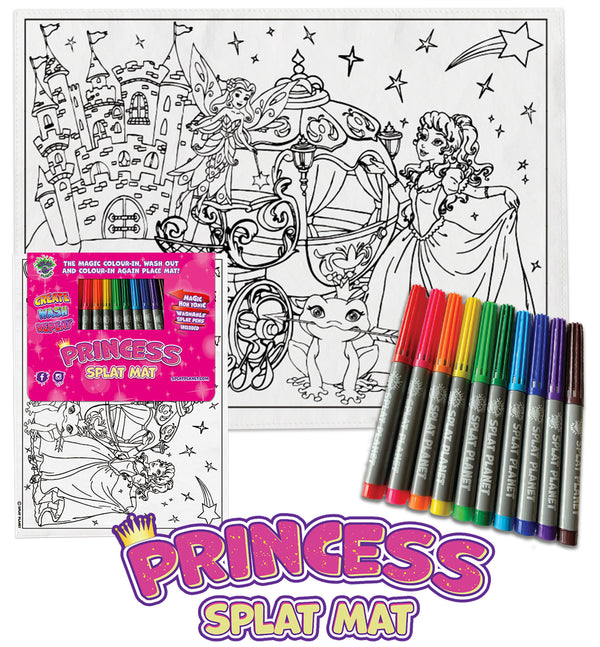 kids, children, Princess castle, fairytale, chlidrens, colour in t-shirt, eatsleepdoodle, eat sleep doodle, grafix,  splat planet, color in t-shirt, color in t shirt, placemat, place mat, keep kids busy, Princess placemat, Cinderalla, Memaid, the little mermaid, Disney, Unicorn t shirt, rainbow, rainbow colouring, Unicorn colouring, Unicorn coloring, personalise, Magic, kids gift, unique present, magic t-shirt, magic placemat, splat mat, splat planet,