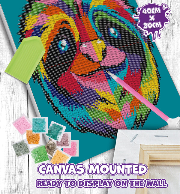 Sloth diamond painting, Sloth diamond art, Sloth diamond painting for kids, Sloth diamond art kits, Sloth crystal art, Sloth crystal art set, 5D diamond painting kits, 5D diamond art, Sloth gifts, sloth gifts for girls, framed diamond art kits, framed diamond painting, diamond painting for beginners, framed crystal art,sloth toy, sloth arts and crafts, sloth canvas wall art, sloth art kit,