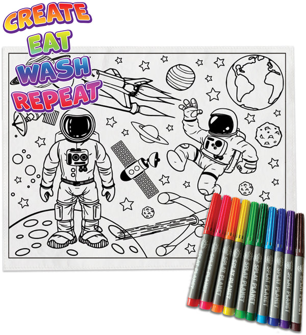 kids, children, eatsleepdoodle, eat sleep doodle, grafix, chlidrens, colour in t-shirt, placemat, place mat, unicorn, alien colouring, coloring, splat shirt, splat mat, splat planet, Butterflies, colouring, colour in, personalise, Magic, space, spaceship, rocket