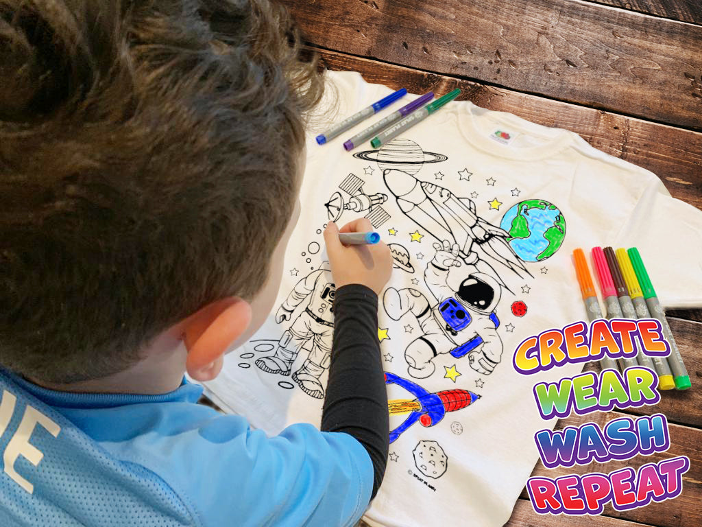 kids, children, eatsleepdoodle, eat sleep doodle, grafix, chlidrens, colour in t-shirt, art2colour, art 2 colour, splat planet, Butterflies, colouring, colour in, personalise, Magic, space, spaceship, rocket