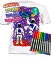 kids, children, eatsleepdoodle, eat sleep doodle, grafix, chlidrens, colour in t-shirt, art2colour, art 2 colour, splat planet, Butterflies, colouring, colour in, personalise, Magic, space, spaceship, rocket