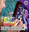 glow pad, glow board, neon board, neon bored, ADHD toy, splat planet glow board, splat board, magic pad, kml pagic pad, draw on plastic, pens draw on glass, tracing kids gift, unicorn gifts for girls. dinosaur gifts for boys, marvin magic glow board, craziart glow board, glow board pens, portable toy, travel toy, nightlight, SEN toy