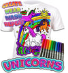 kids, children, chlidrens, colour in t-shirt, eatsleepdoodle, eat sleep doodle, grafix,  splat planet, color in t-shirt, color in t shirt, Unicorn, Unique unicorn, Unicorn t shirt, rainbow, rainbow colouring, Unicorn colouring, Unicorn coloring, personalise, Magic, kids gift, unique present, magic t-shirt, magic t-shirt