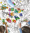 Educational colouring tablecloth, English learning colouring cloth, Alphabet colouring table cover, Kids learning through play, Eco educational craft