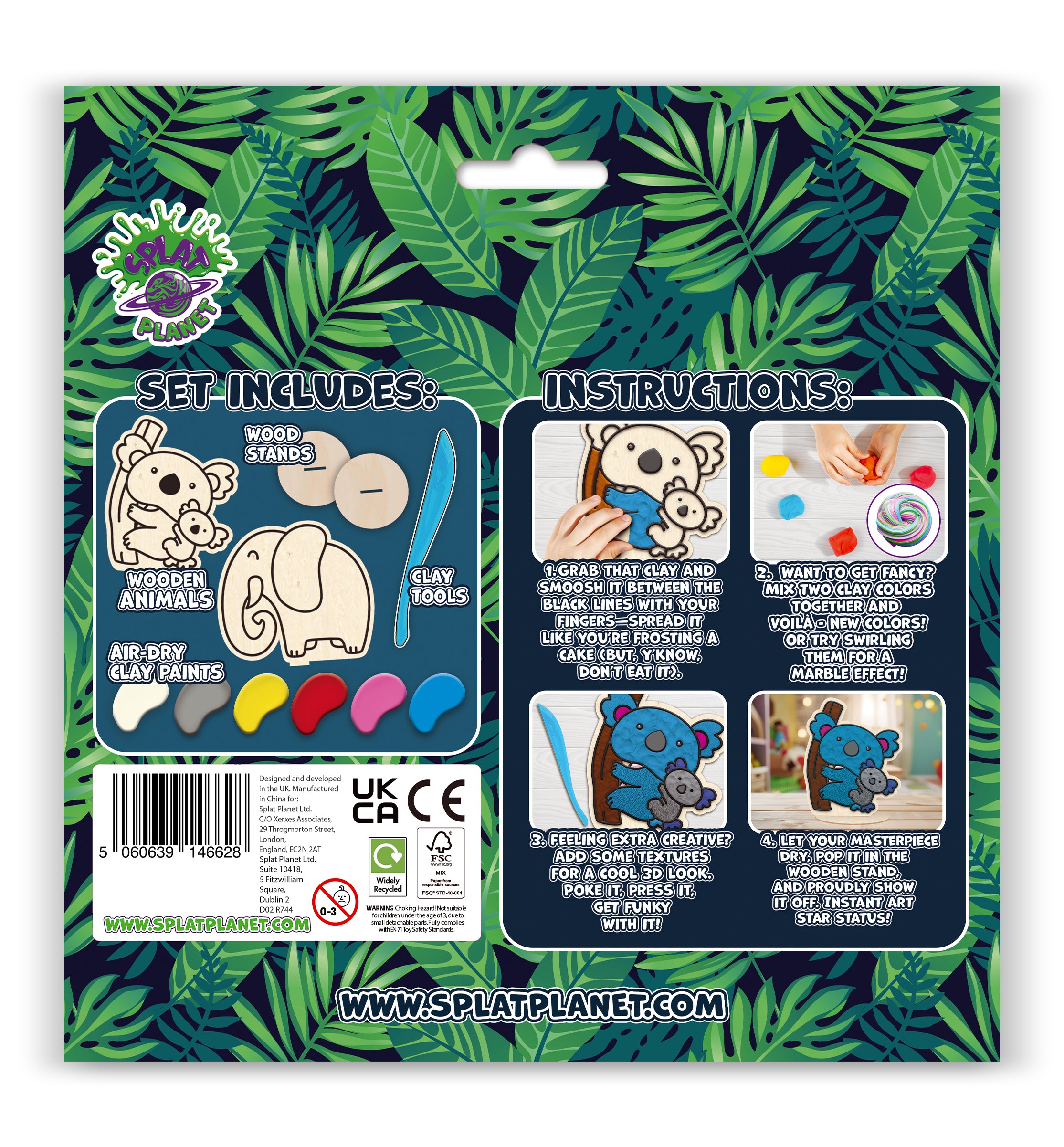 Animal clay colouring kit, Jungle animal clay craft, DIY animal modelling kit, Kids animal clay art set, Wildlife themed clay activity, Creative animal craft for children, Sensory clay colouring kit, Animal character clay set, Non-toxic animal craft kit, Fun animal project for kids.