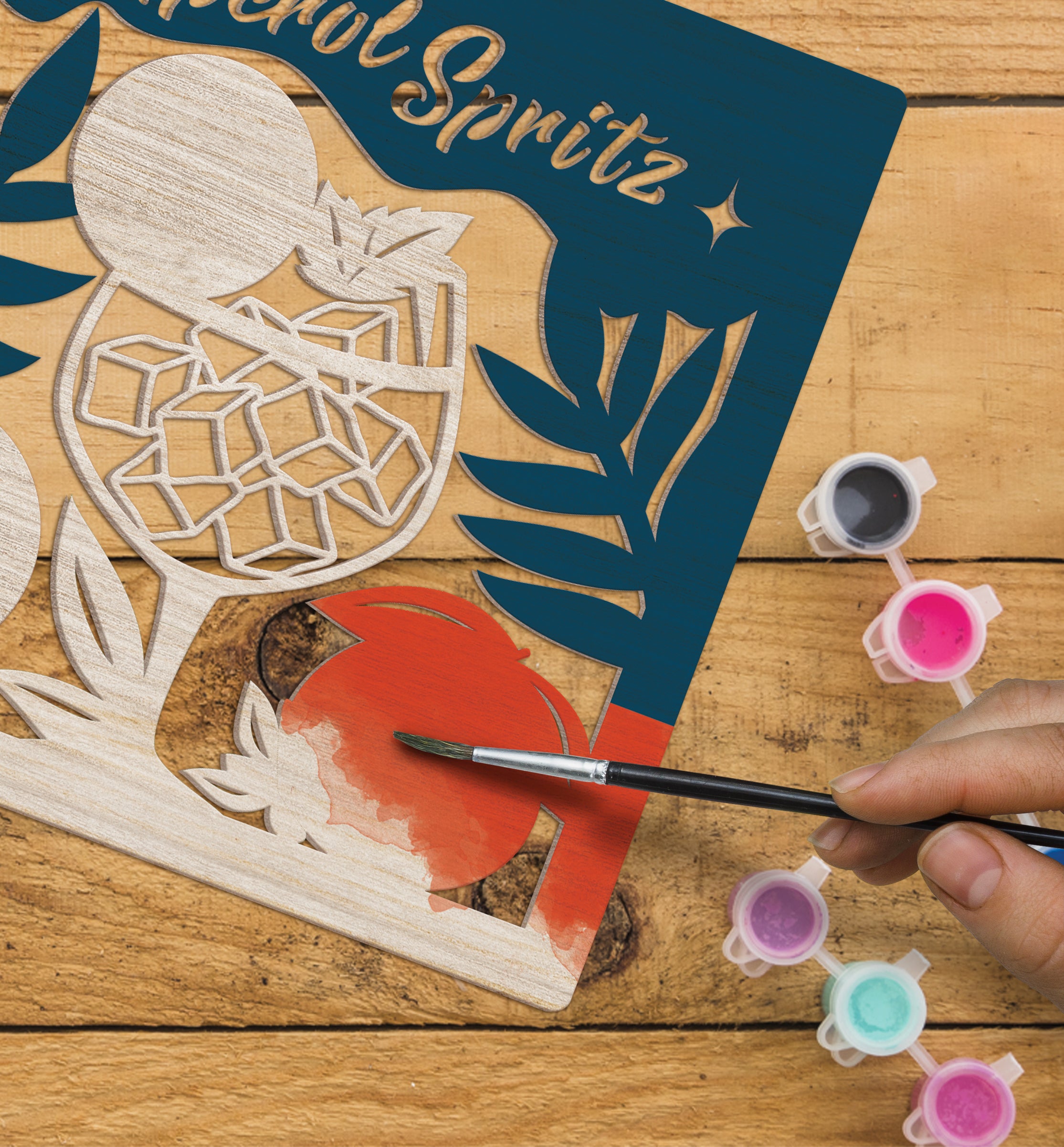 Wooden Aperol Spritz Art Craft Kit