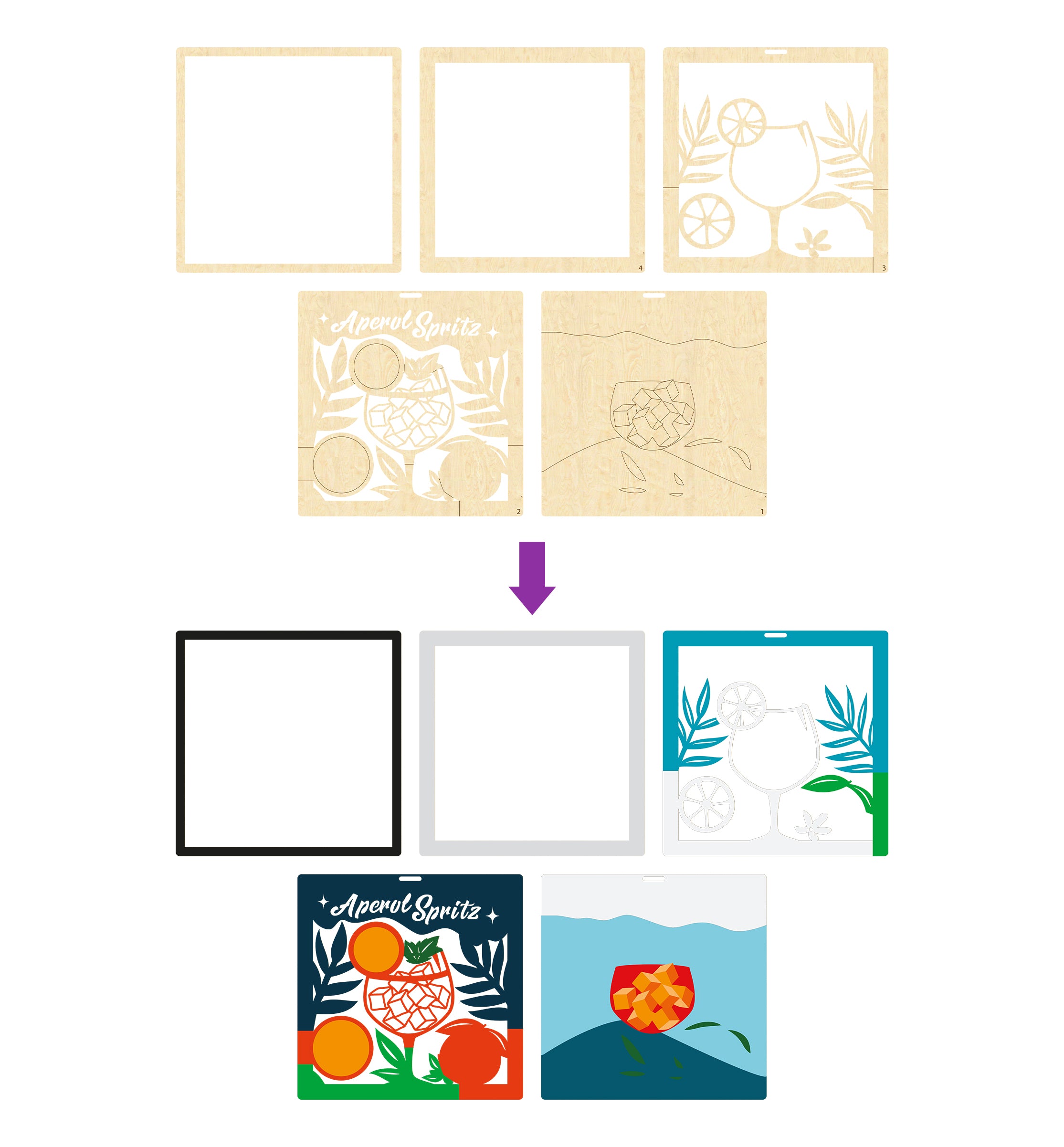 Wooden Aperol Spritz Art Craft Kit