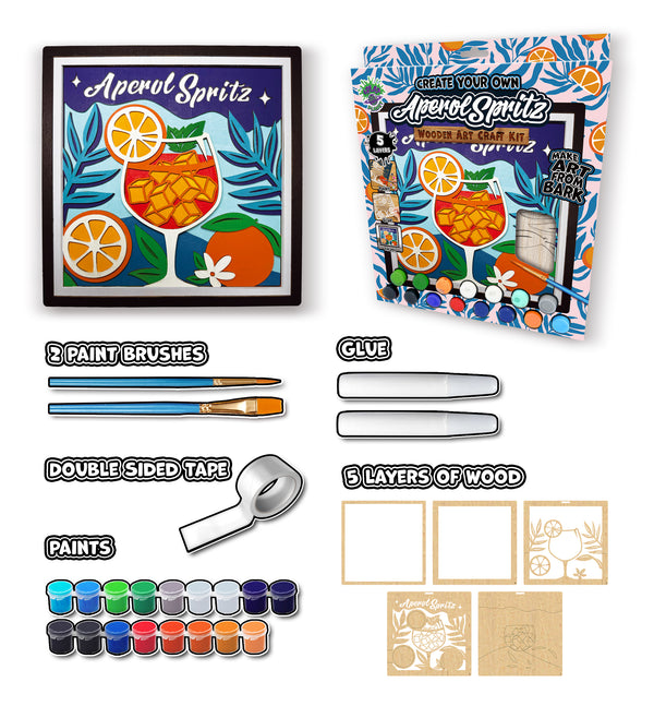 Wooden Aperol Spritz Art Craft Kit