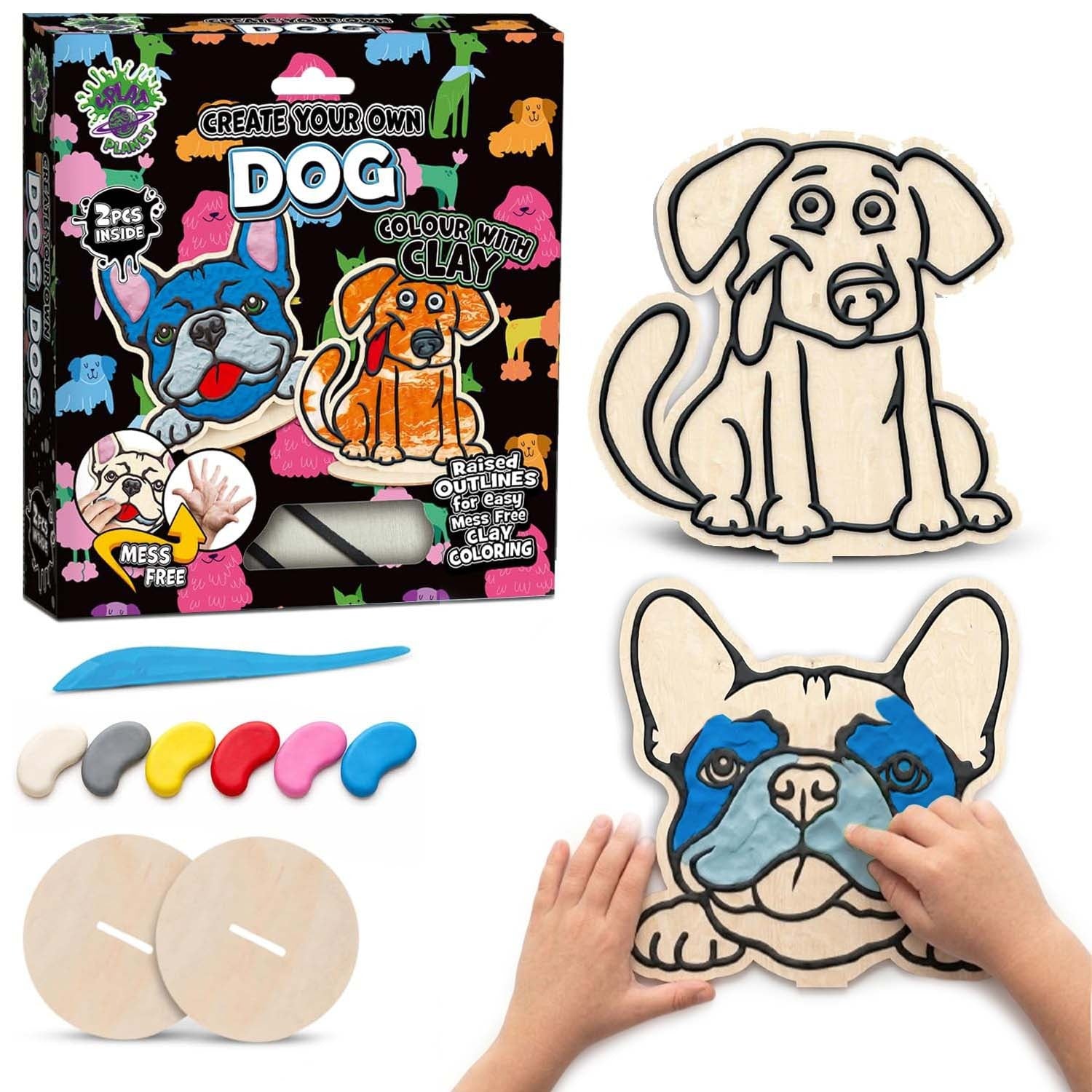 Dog clay colouring kit, Dog themed clay art set, Dog clay craft for kids, DIY dog modelling kit, 3D dog clay project, Sensory dog clay kit, Creative dog craft activity, Non-toxic clay craft set, Puppy clay art kit, Kids dog craft