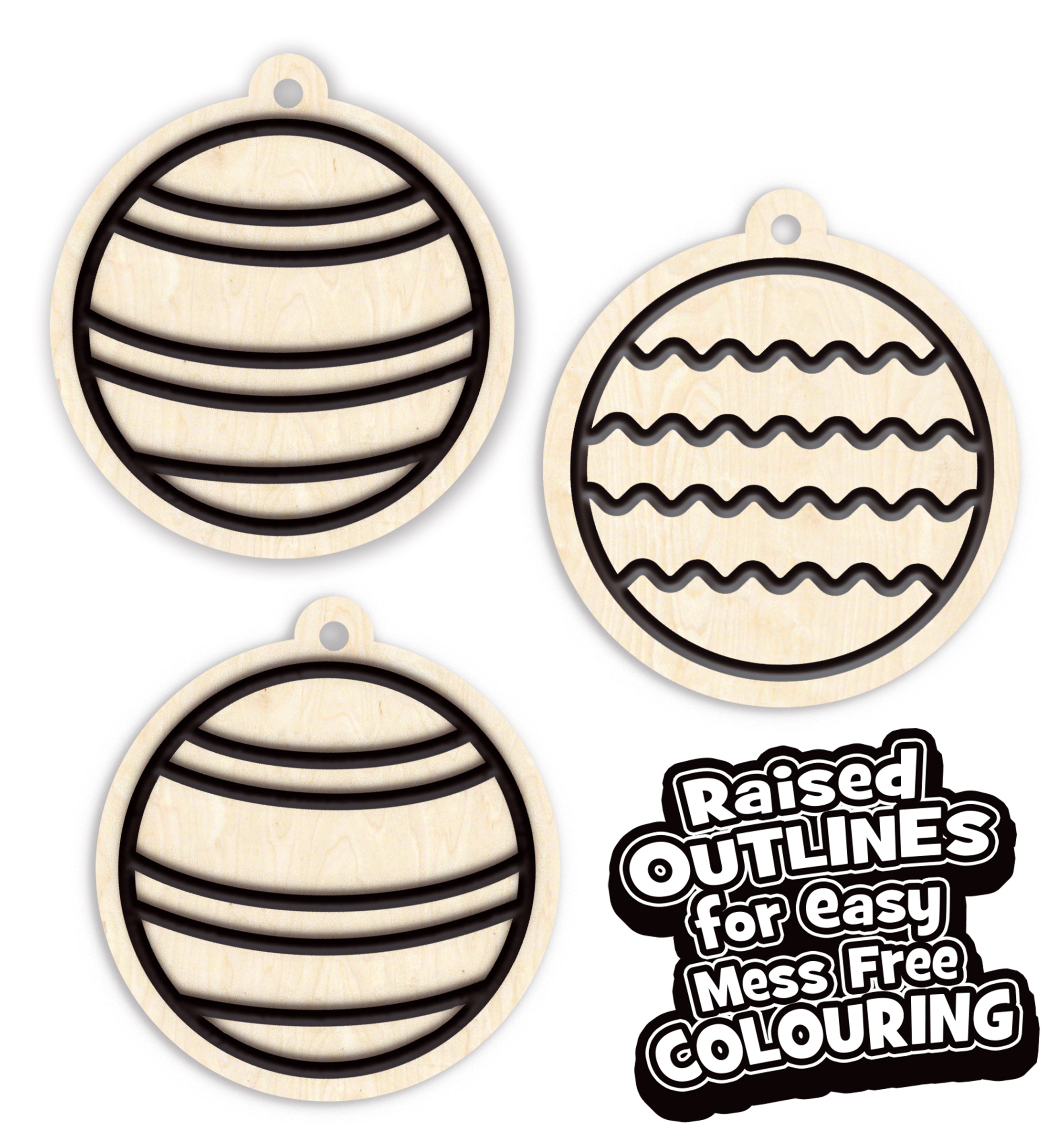 Splat Planet Mess-Free Clay Colouring Kit – Baubles | 3D Air-Dry Clay Christmas Decoration Craft for Kids
