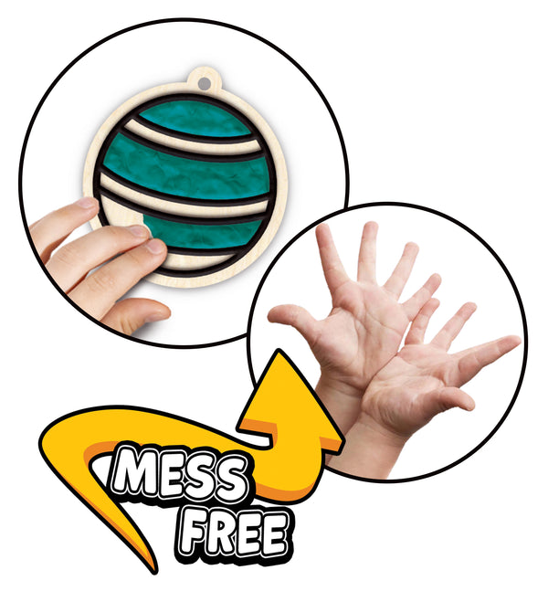 plat Planet Mess-Free Clay Colouring Kit – Baubles | 3D Air-Dry Clay Christmas Decoration Craft for Kids