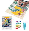 Great Wave clay painting kit with canvas mounted art board, colourful air-dry clay and sculpting tools, offering mess-free sensory play and screen-free creative crafting.