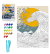 Great Wave clay painting kit with canvas mounted art board, colourful air-dry clay and sculpting tools, offering mess-free sensory play and screen-free creative crafting.