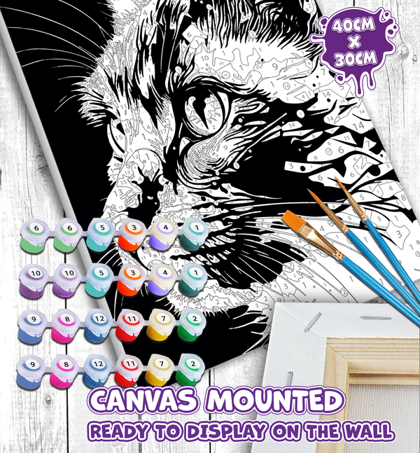 Cat paint by number, Cat painting, Cat painting for kids, Cat painting easy, Cat painting by numbers uk, Cat painting set, washable acrylic paints, Cat gifts for girls, paint by number on canvas, paint by numbers ready for wall mounting, paint by numbers for kids, paint by numbers for beginners, paint by numbers for children, paint by numbers with frame, framed paint by numbers, cat gifts for girls, gifts for cat lovers, cat gifts for women, cat gifts for kid, arts and crafts for adults