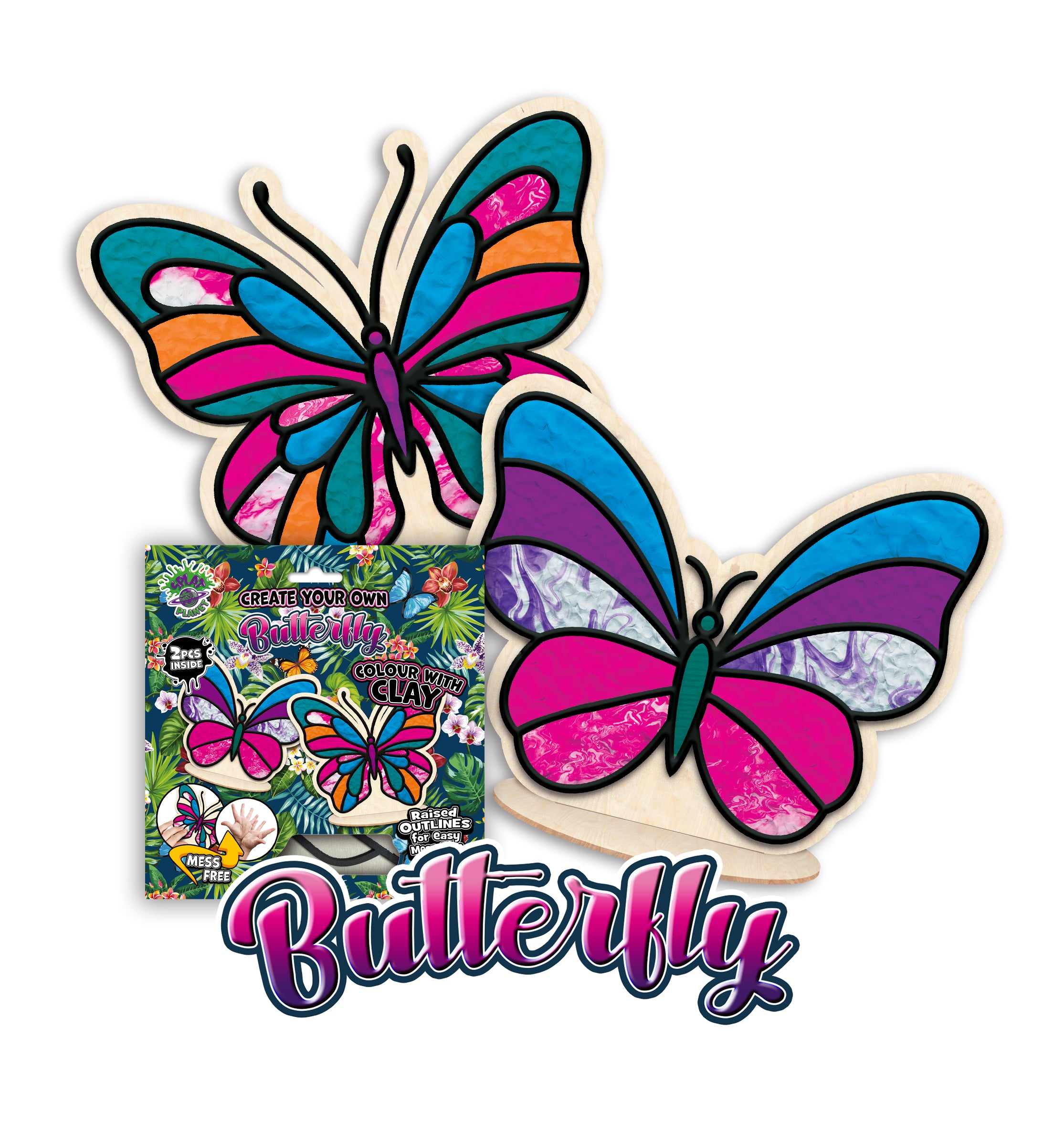 Butterfly clay colouring kit, Butterfly clay art set, Butterfly modelling clay craft, DIY Butterfly clay activity, Colourful butterfly craft kit, Nature themed clay art, Butterfly creative project for kids, Sensory clay colouring set, Kids butterfly craft kit, Butterfly gift for girls, Non-toxic clay craft.