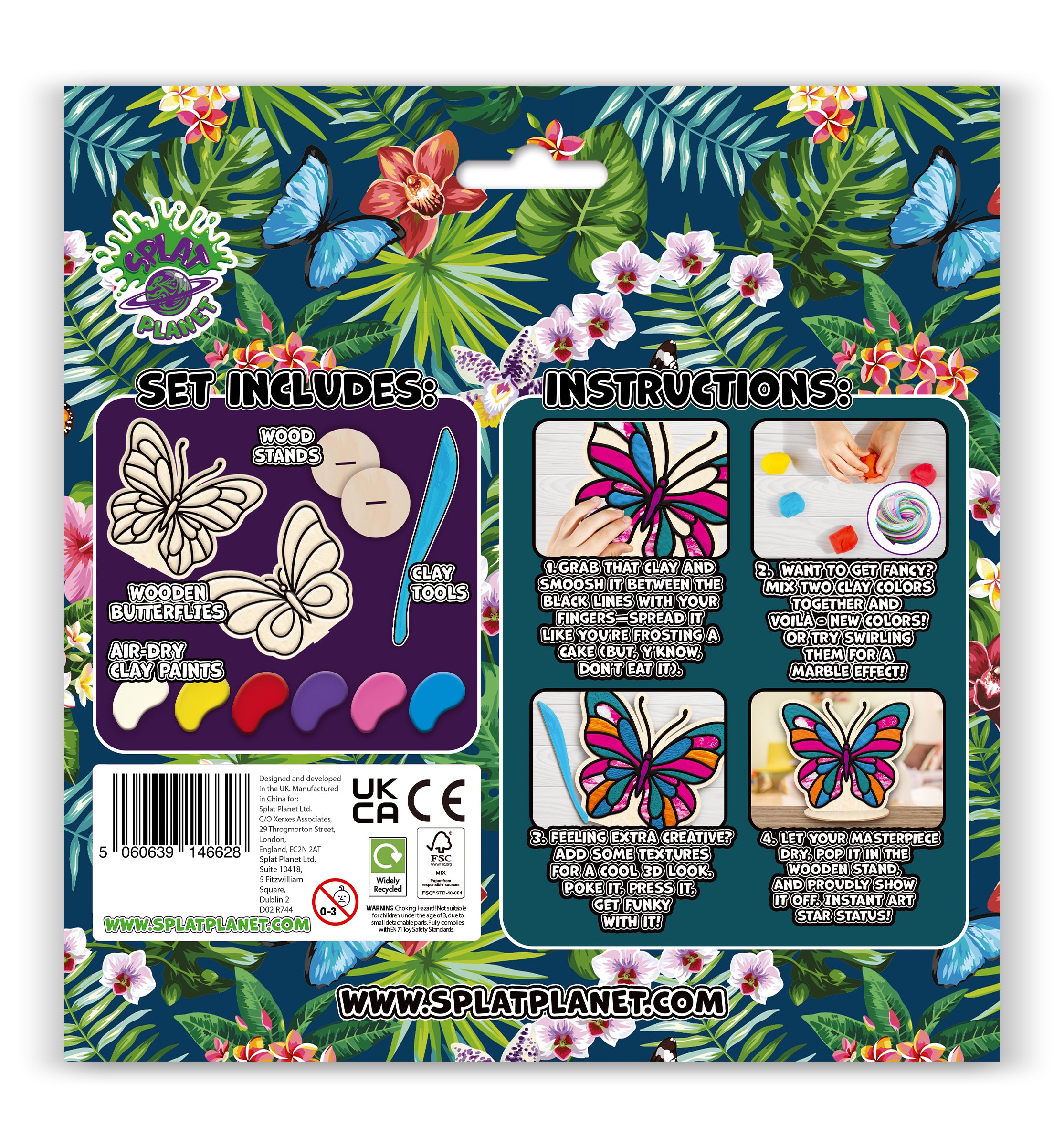 Butterfly clay colouring kit, Butterfly clay art set, Butterfly modelling clay craft, DIY Butterfly clay activity, Colourful butterfly craft kit, Nature themed clay art, Butterfly creative project for kids, Sensory clay colouring set, Kids butterfly craft kit, Butterfly gift for girls, Non-toxic clay craft.