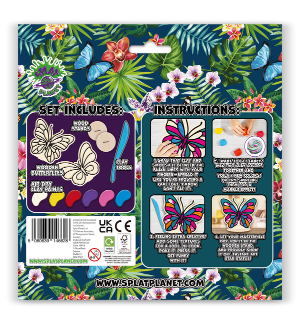 Butterfly clay colouring kit, Butterfly clay art set, Butterfly modelling clay craft, DIY Butterfly clay activity, Colourful butterfly craft kit, Nature themed clay art, Butterfly creative project for kids, Sensory clay colouring set, Kids butterfly craft kit, Butterfly gift for girls, Non-toxic clay craft.