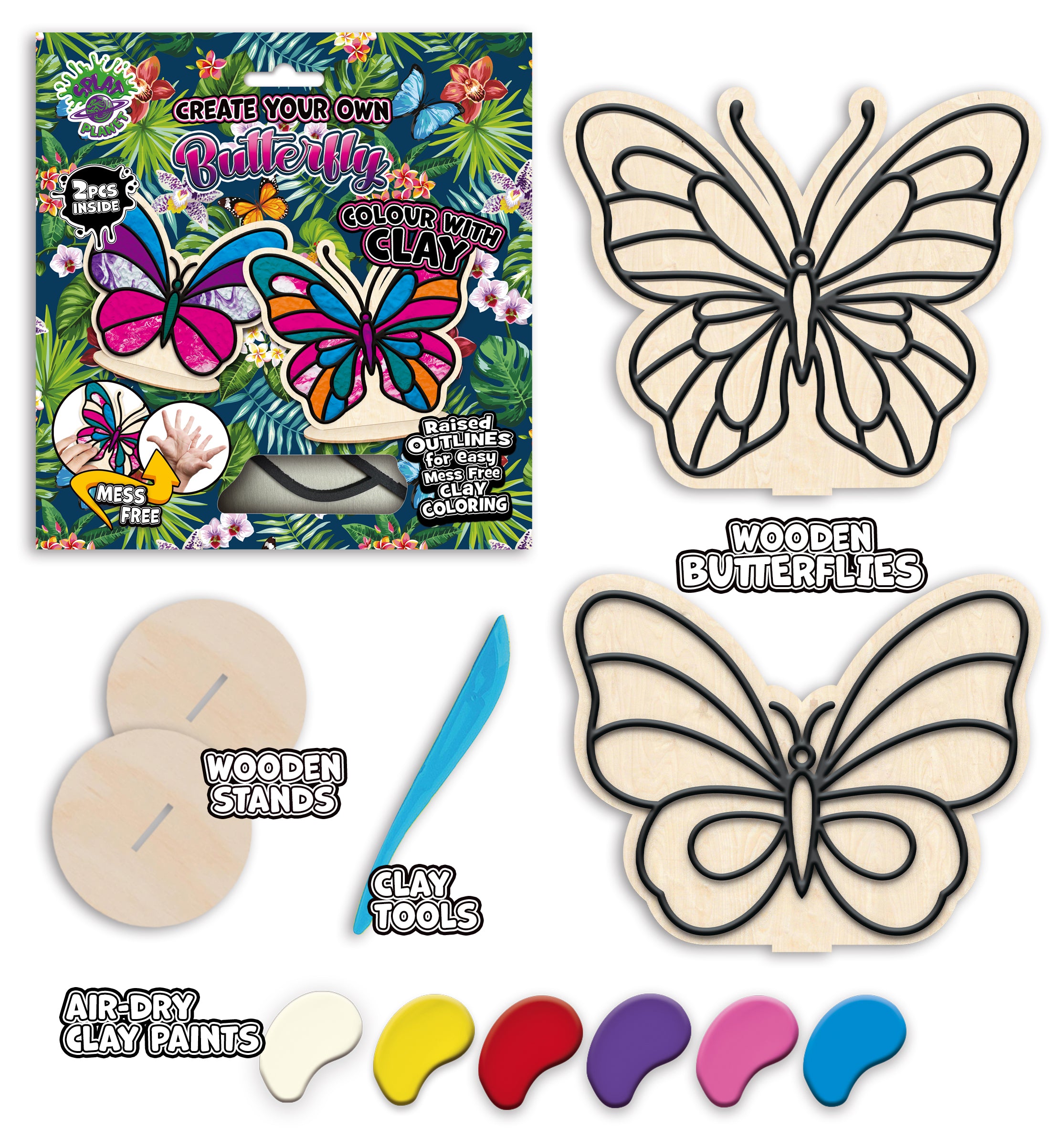 Butterfly clay colouring kit, Butterfly clay art set, Butterfly modelling clay craft, DIY Butterfly clay activity, Colourful butterfly craft kit, Nature themed clay art, Butterfly creative project for kids, Sensory clay colouring set, Kids butterfly craft kit, Butterfly gift for girls, Non-toxic clay craft.