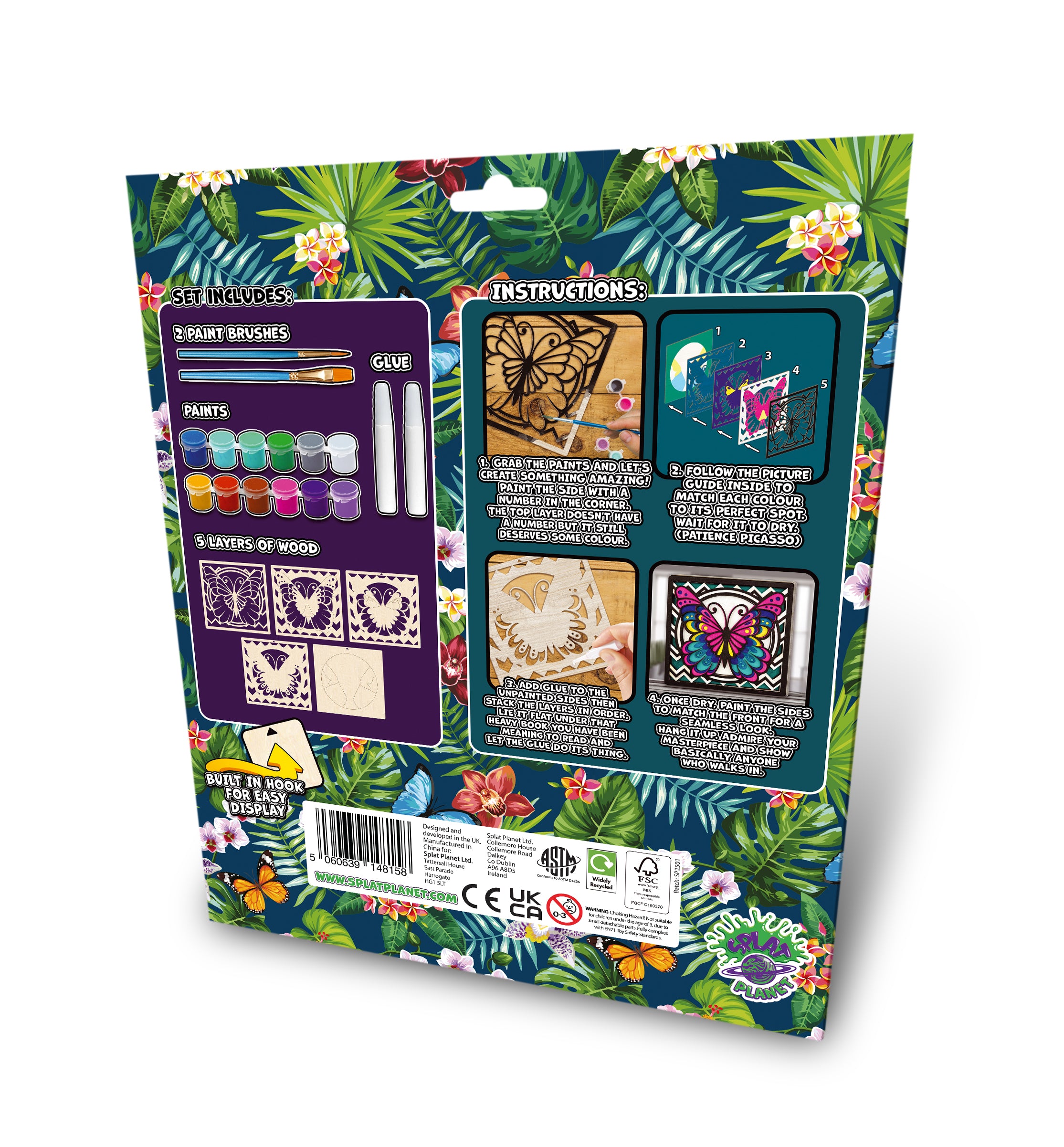 Butterfly wooden art kit, Butterfly craft kit for kids, Layered butterfly wood painting set, DIY Butterfly craft, Colourful butterfly décor, Nature themed wooden art, Kids butterfly project, Creative butterfly craft kit.