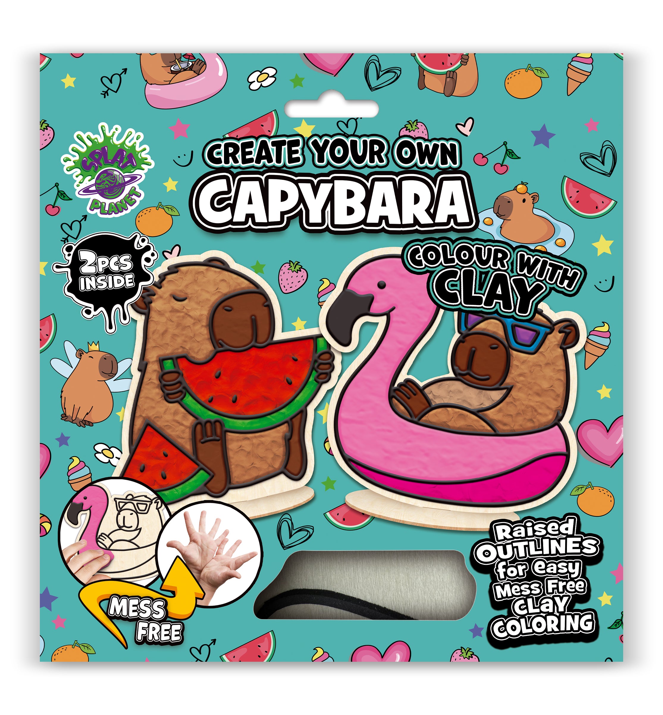 Capybara clay colouring kit, Capybara themed clay art set, Capybara clay craft for kids, DIY capybara modelling kit, 3D capybara clay project, Sensory capybara clay kit, Creative capybara craft activity, Non-toxic clay craft set, Summer capybara clay art kit, Kids capybara craft