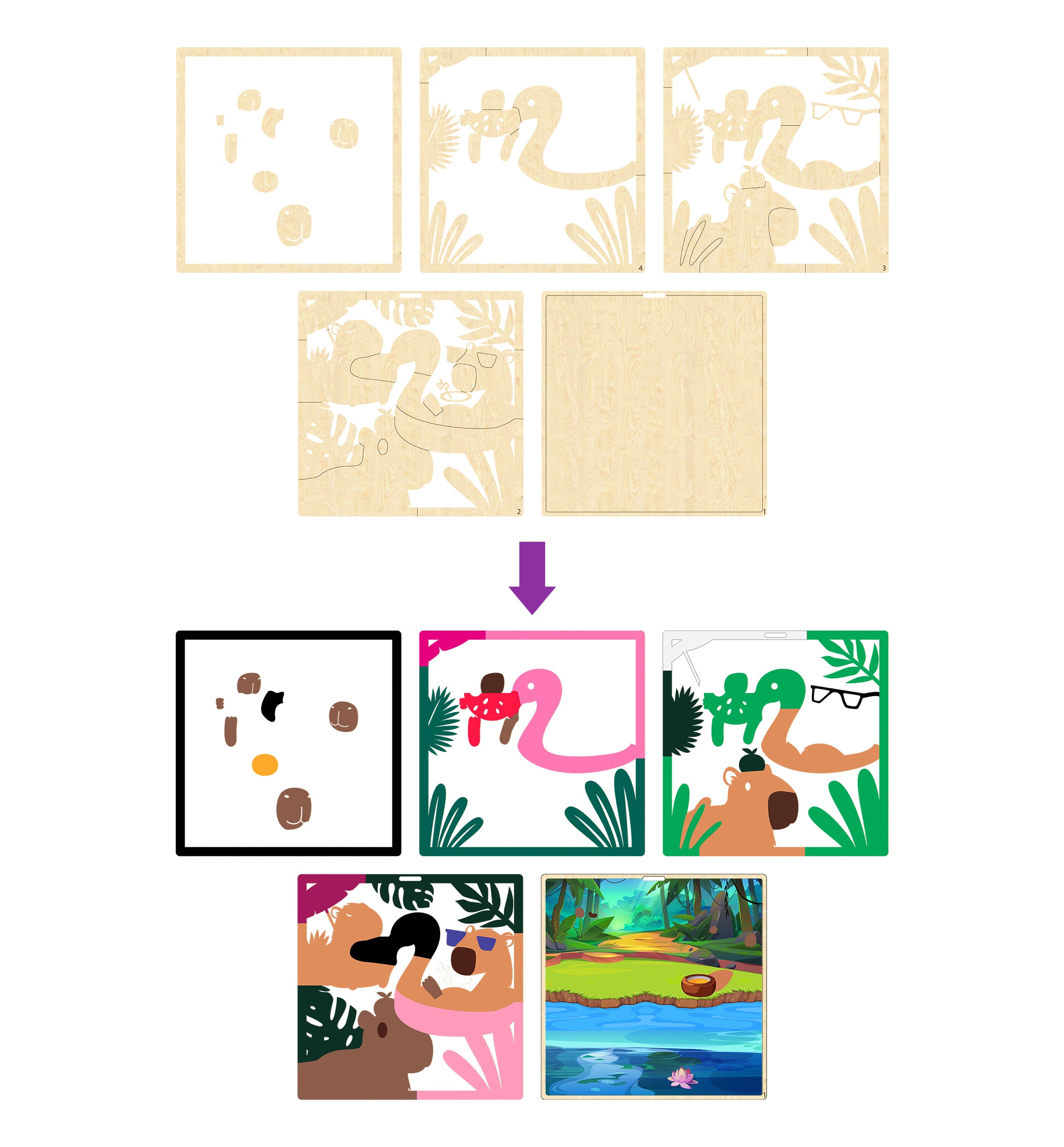Wooden Capybara Art Craft Kit