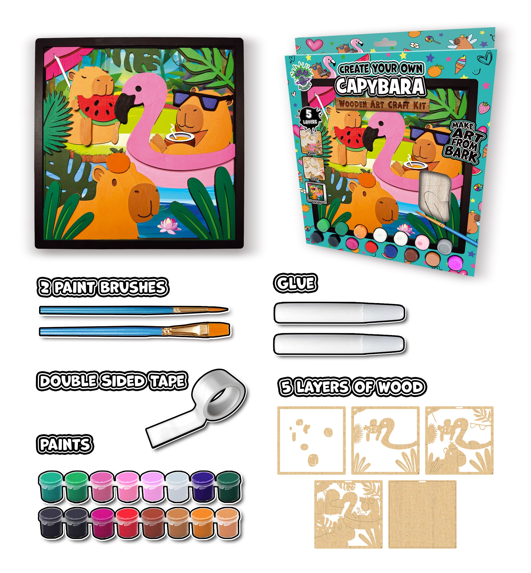 Wooden Capybara Art Craft Kit