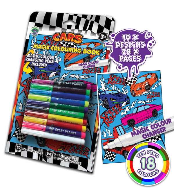 Cars, Racing cars, Sports cars, Supercars, Vehicles, Trucks, Monster trucks, Fire engine, Police car, Ambulance, Construction vehicles, Digger, Bulldozer, Transport, Vehicle colouring, Car colouring book, Kids cars, Boys colouring, Girls colouring, Fibracolour, fibra colour, magic colour changing pens, colour changing, magic pens, felt tips, colouring book, childrens gift, kids unique present, amazing colouring book