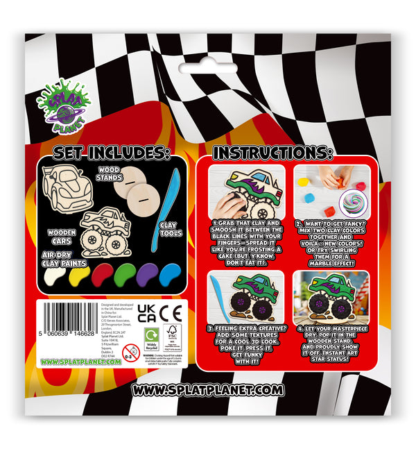 Cars clay colouring kit, Car themed clay art set, Car clay craft for kids, DIY car modelling kit, 3D car clay project, Sensory car clay kit, Creative car craft activity, Non-toxic clay craft set, Vehicle clay art kit, Kids car craft