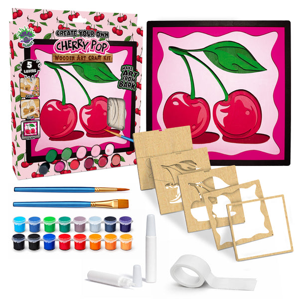 Wooden Cherry Pop Art Craft Kit