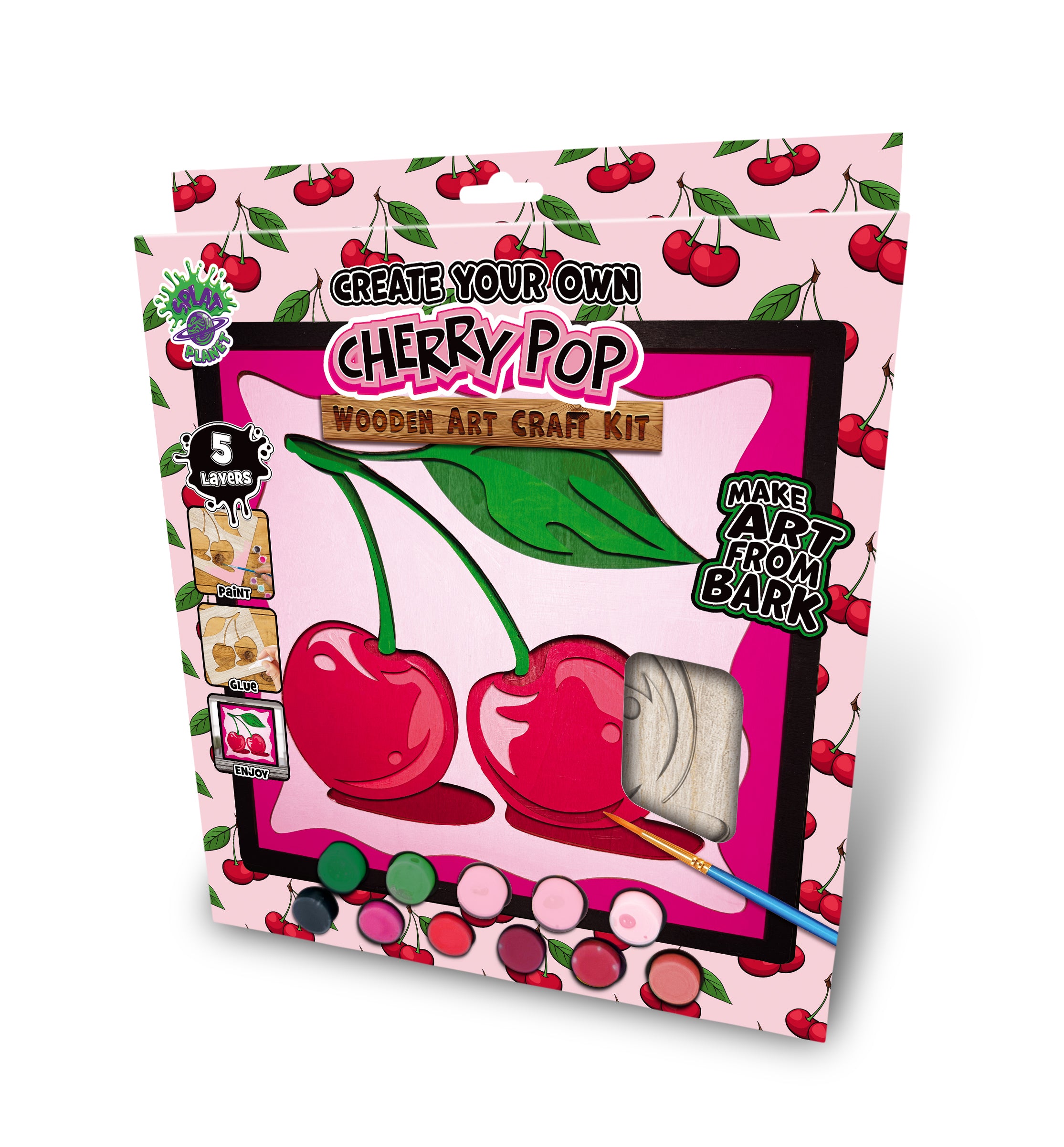 Wooden Cherry Pop Art Craft Kit