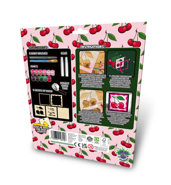 Wooden Cherry Pop Art Craft Kit